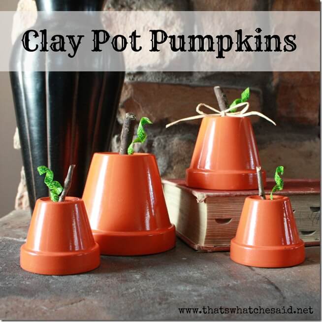 Clay Pot Pumpkins Square