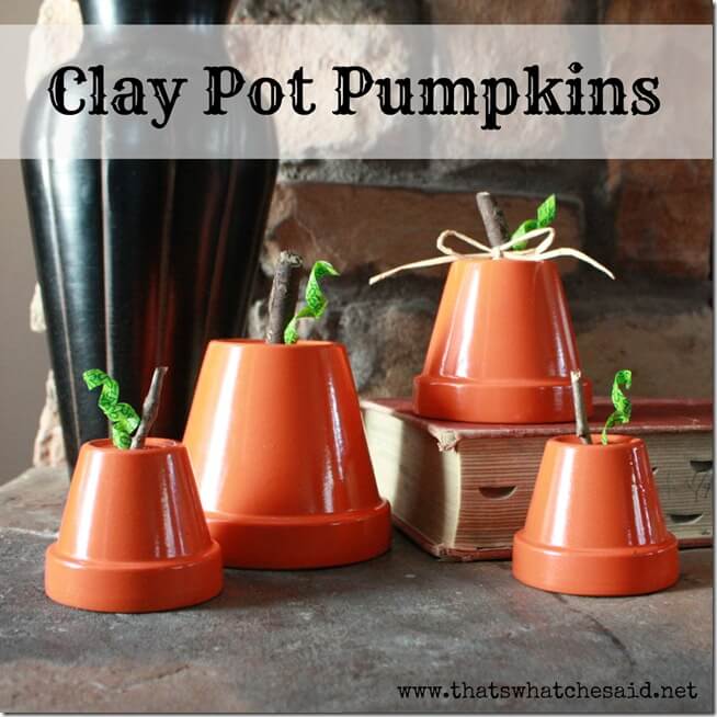 Clay Pot Pumpkins Square