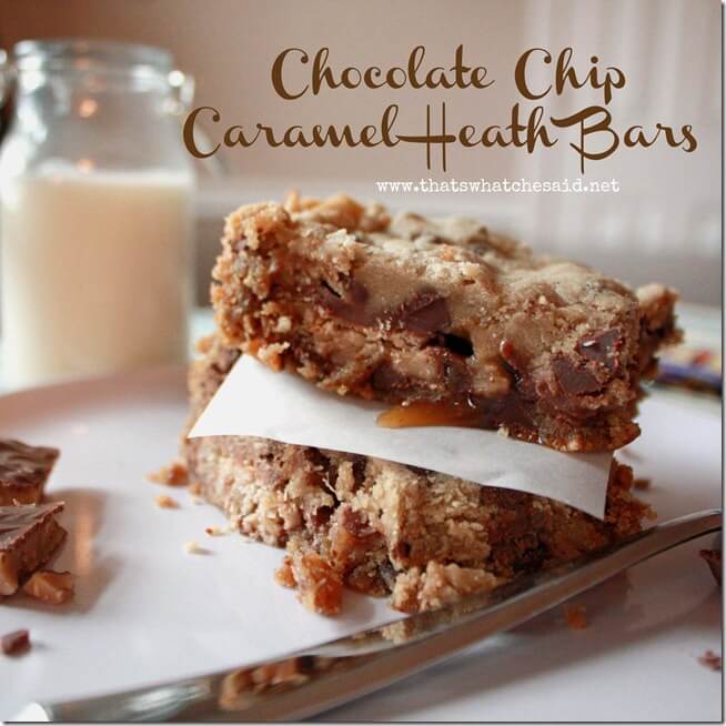 Chocolate Chip Caramel Heath Bars