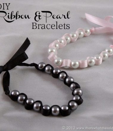 DIY Ribbon & Pearl Bracelets