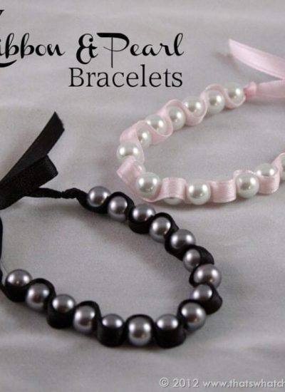 DIY Ribbon & Pearl Bracelets