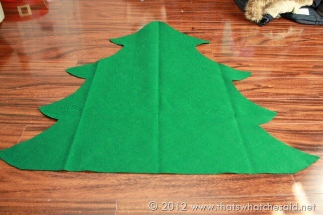 green felt in a Christmas Tree shape