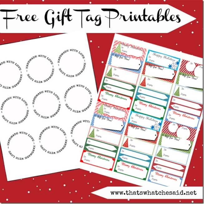Free Printable Gift Tags at thatswhatchesaid.com