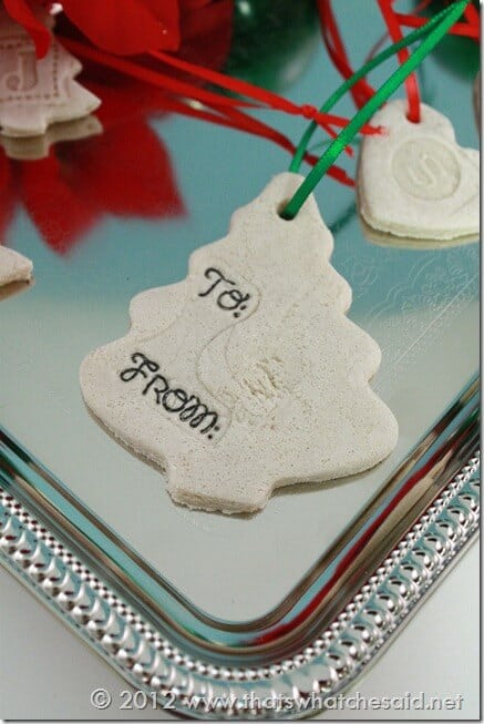 Gift Tag Salt Dough Ornament