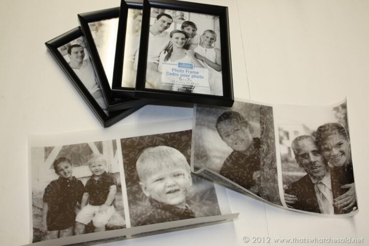 Photo frames, vellum photos and hot glue supplies