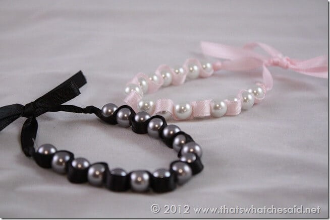 Making a Ribbon and Pearl Bracelet - Try It - Like It - Create it