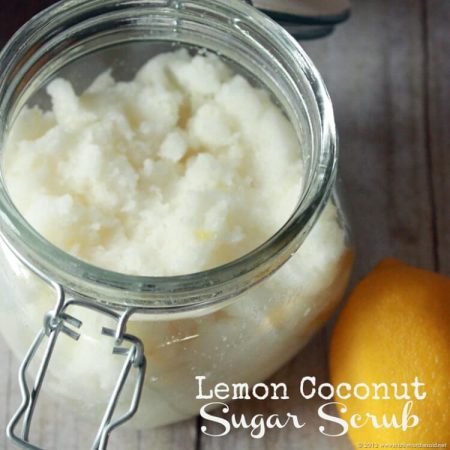 Lemon Coconut Sugar Scrub at www.thatswhatchesaid.com