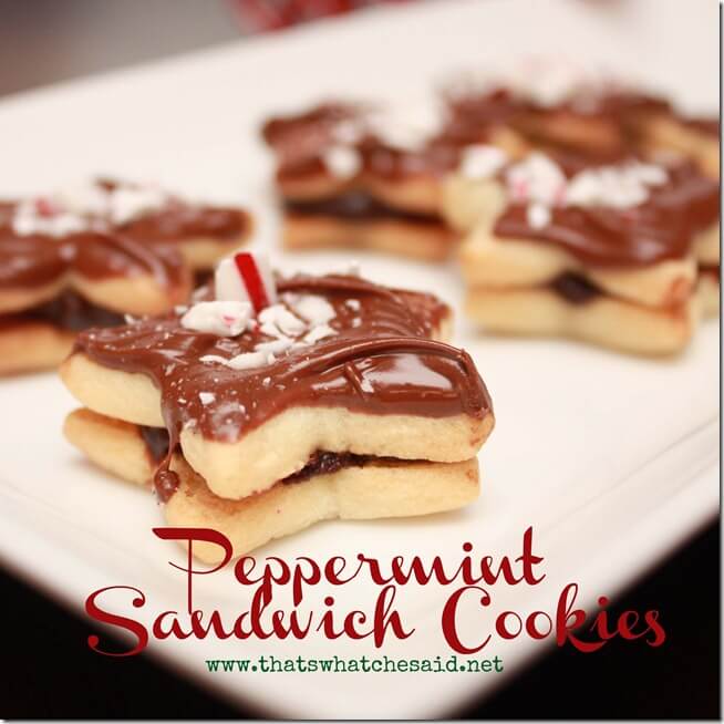 Peppermint Sandwich Cookies Square