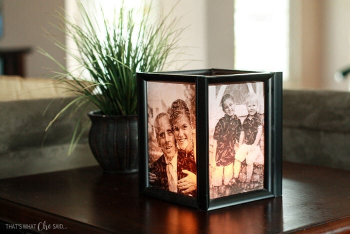 Easy steps to make these awesome picture frame luminaries.