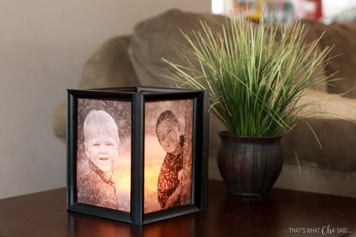 Easily make Picture Frame Luminaries with a few frames, glue and tea lights!