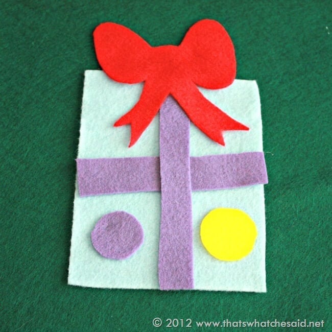 Package made from felt pieces adhered by static friction