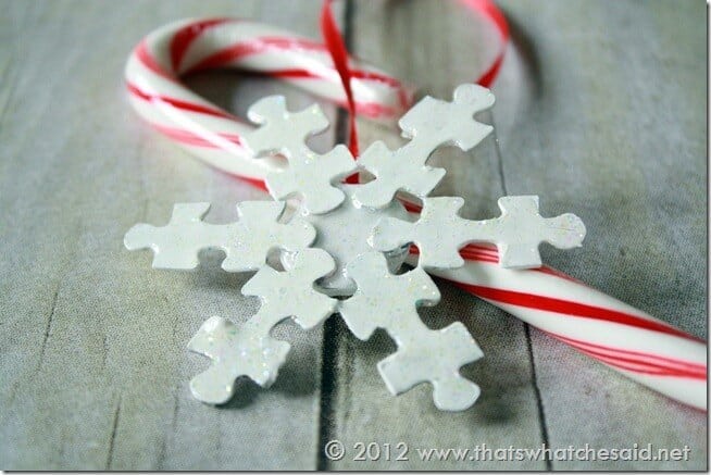 Puzzle Piece Snowflake Ornament at www.thatswhatchesaid.com