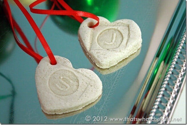 heart salt dough ornaments