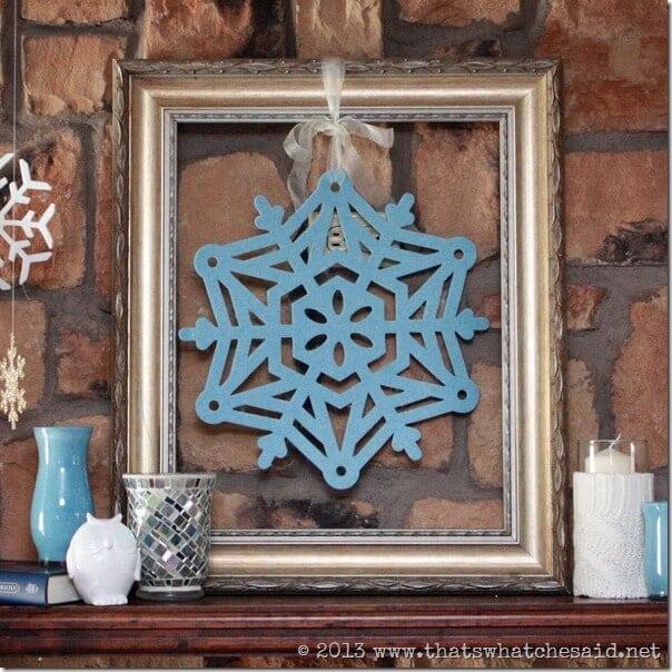 Blue Snowflake in a Frame