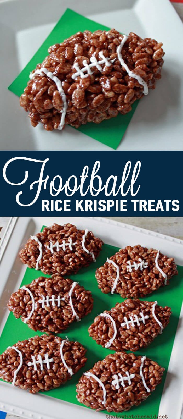 Football Rice Krispy Treats at www.thatswhatchesaid.com