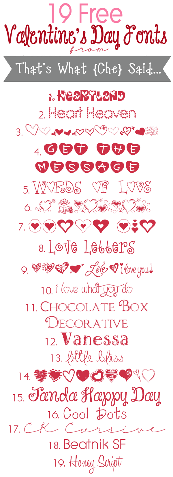 Free Valentine's Day Fonts