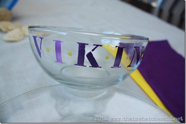 Painted Glass NFL Serving Bowl
