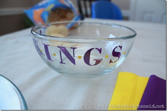 Painted Glass NFL Serving Bowl
