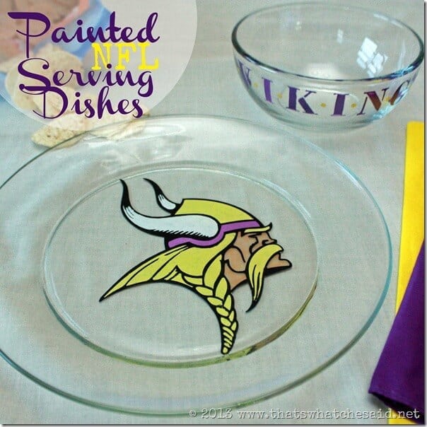Painted NFL Serving Dish at www.thatswhatchesaid.com