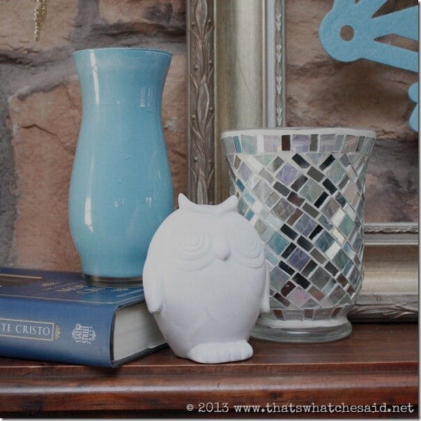 Painted Vases, Painted Owl, Sparkle Candle