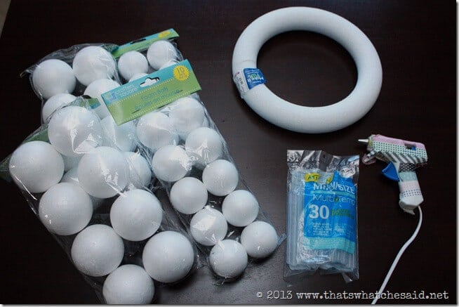 Snowball Wreath Supplies