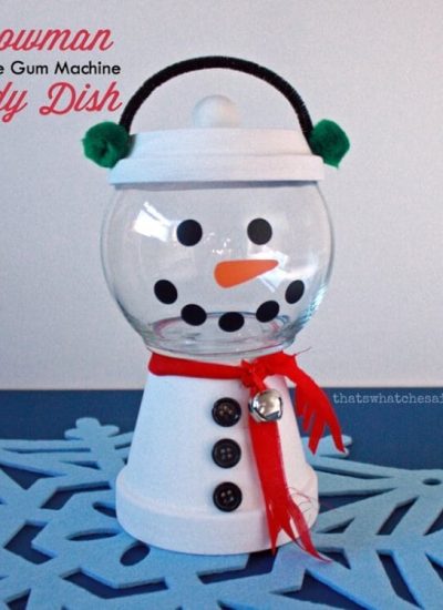Snowman Clay Pot Candy Dish