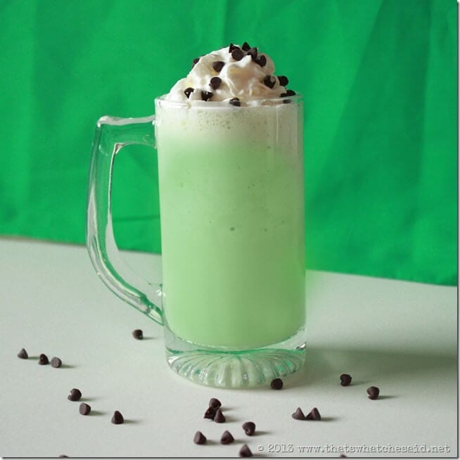 Copycat Shamrock Shake with Chocolate Chips