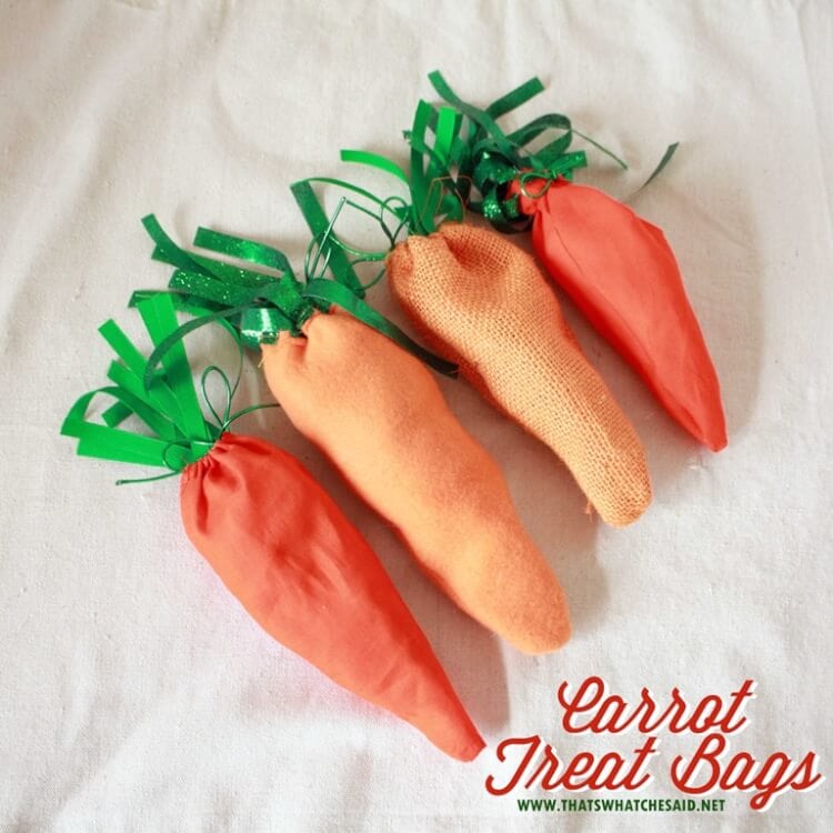 Non Candy Easter Basket Idea - Fabric Carrot Treat Bags