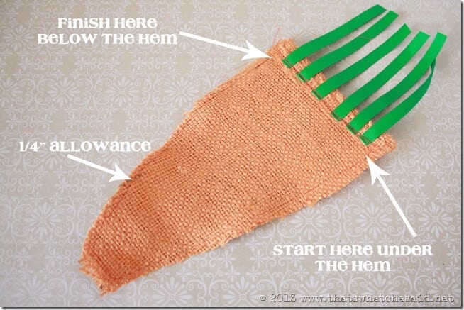 Sewing the Carrot Shape