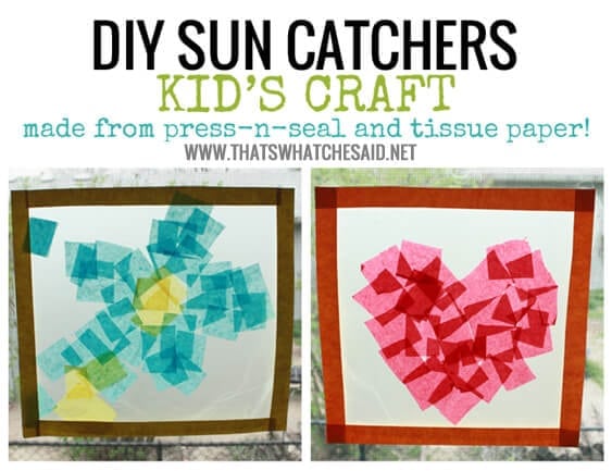 DIY Kids Crafts SunCatchers. So easy and fun and keeps kids occupied!