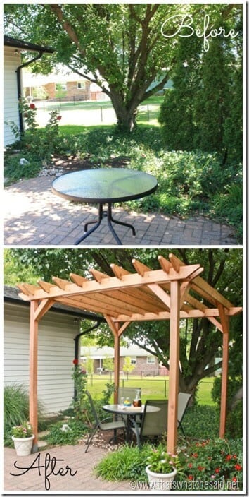 DIY Pergola Before and After 1
