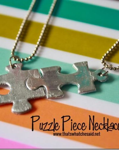 Puzzle Piece Necklace tutorial. Great for best friends, mother/child and autism awareness.
