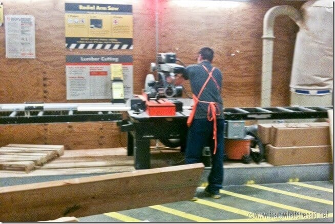 Lumber Cutting at The Home Depot