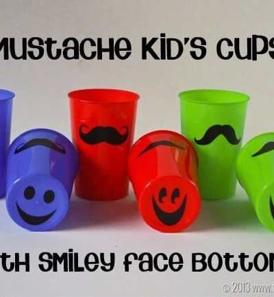 Mustache Cups with Smiley Face Bottoms