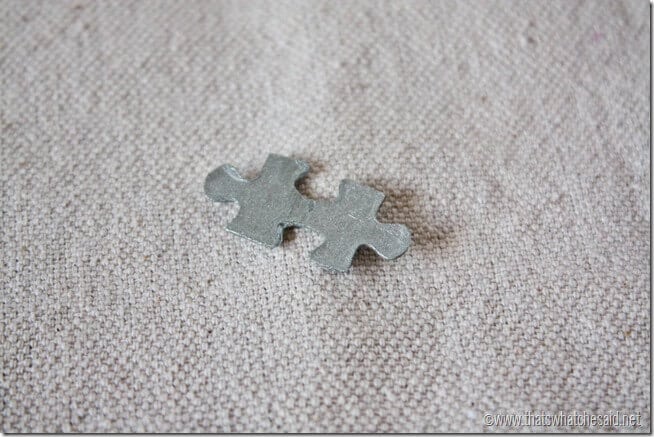 Painted puzzle piece for necklace