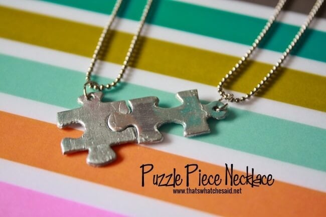Puzzle Piece Necklace Tutorial at thatswhatchesaid.com