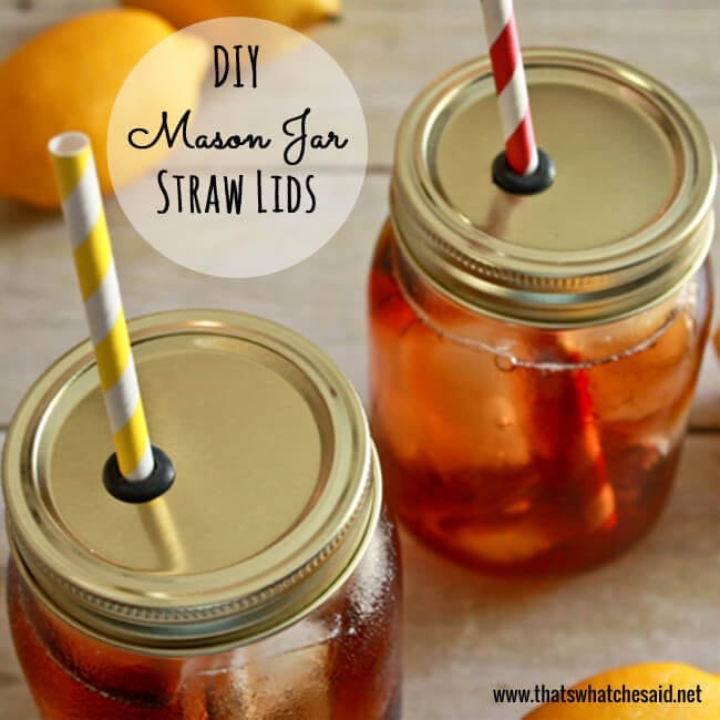 DIY Mason Jar Straw Lids Tutorial at thatswhatchesaid