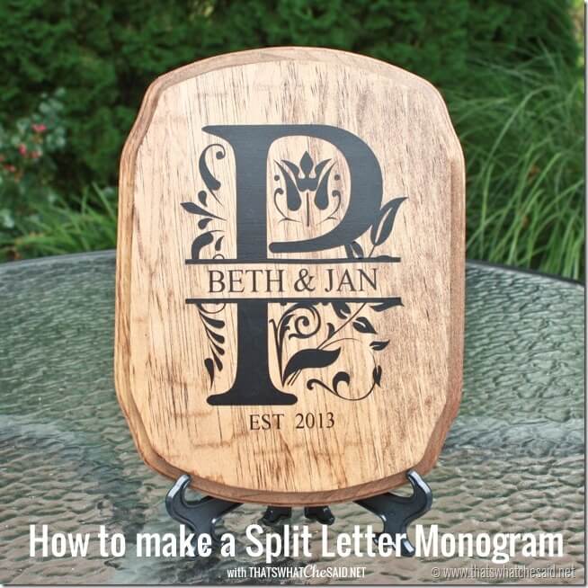 Split Letter Monogram Plaque