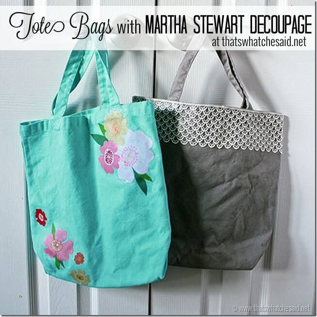 Tote Bags with Martha Stewart Decoupage