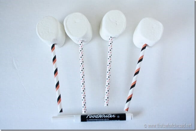 Easy Ghost Pops from Marshmallows