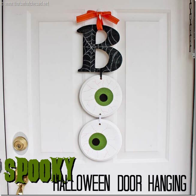 BOO Halloween Sign!  Wooden Letters and shapes turned into a Halloween Wall Hanging