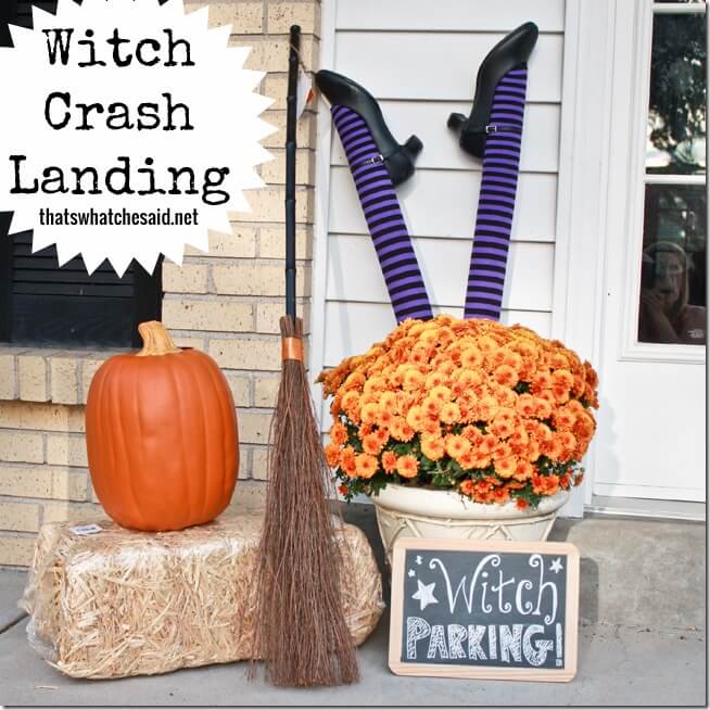 Witch Parking Crash Landing Porch Display