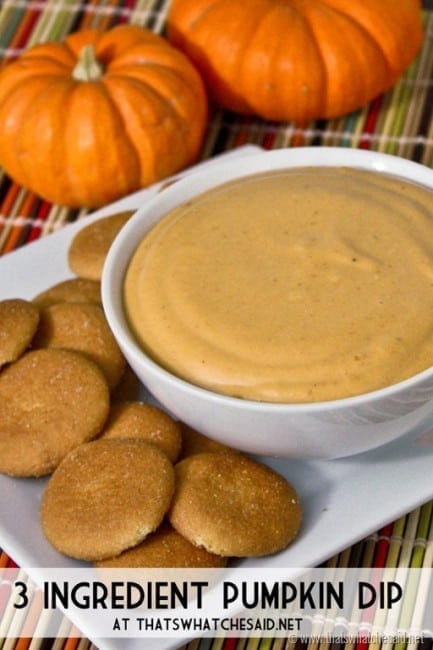 An easy and delicious pumpkin dip recipe made from only 3 ingredients!