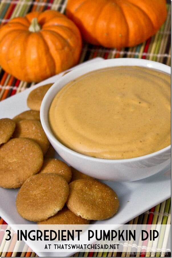 Simple 3 ingredient pumpkin dip that is smooth, creamy and delicious! 