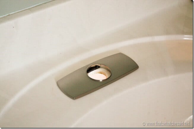 Place the Baseplate on the sink to cover existing extra holes