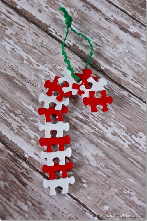 Candy Cane Puzzle Piece Ornament at thatswhatchesaid.net_