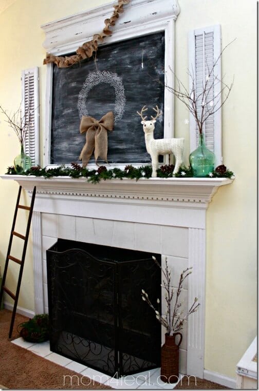 Christmas Mantel 2013 at mom4real.com Christmas Mantel 2013 at mom4real.com
