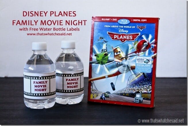 Free Family Movie Night Water Bottle Printables #shop #cbias #OwnDisneyPlanes