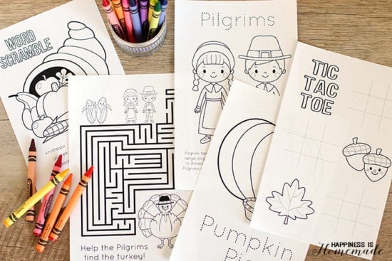 Thanksgiving Kids Coloring and Activity Book Free Printables
