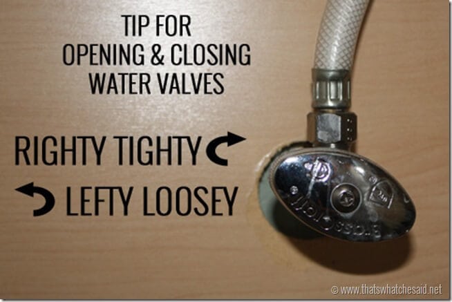 Tips for Opening & Closing water valves